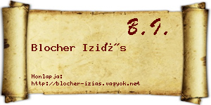 Blocher Iziás névjegykártya